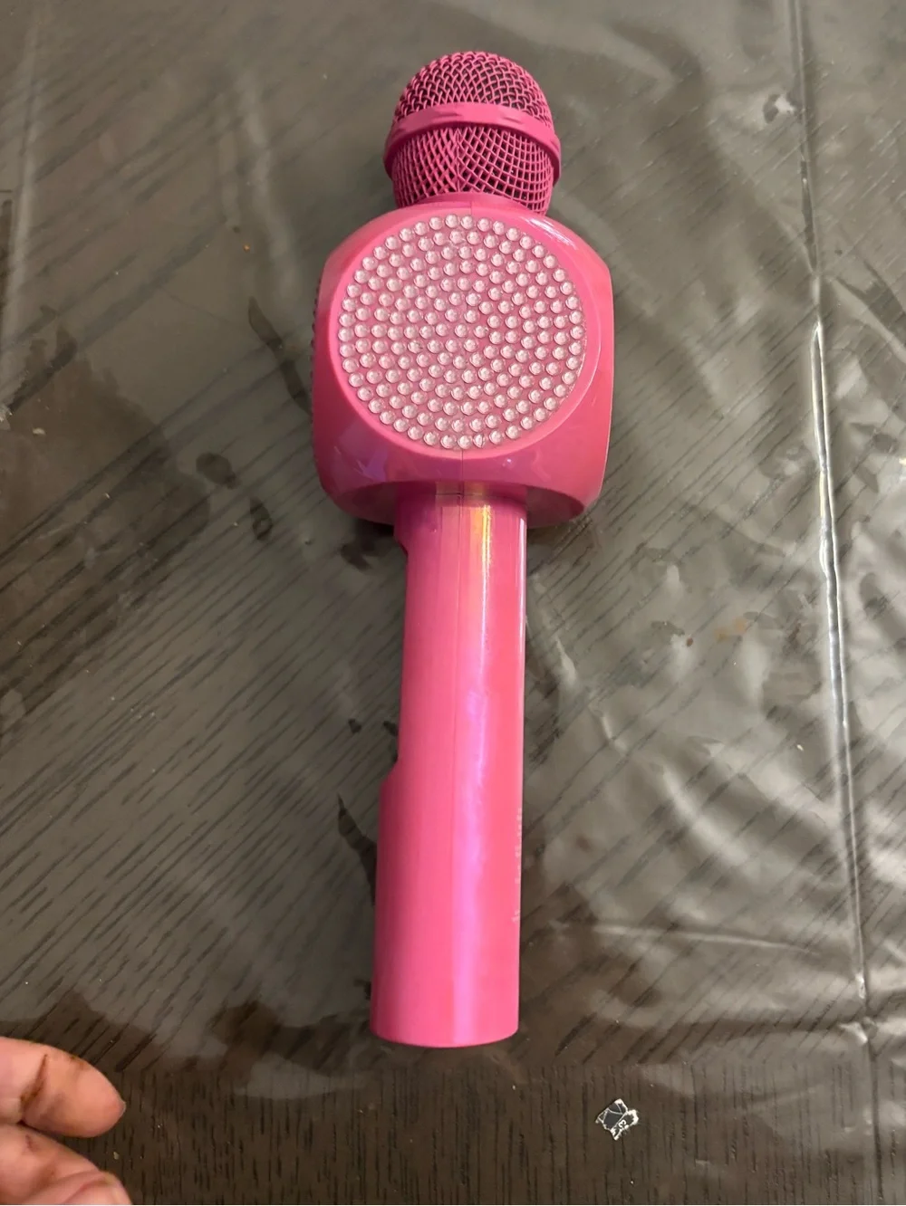 Portable Pink Wireless Karaoke Microphone with Built-In Speaker